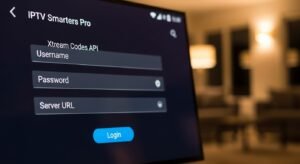 IPTV Smarters Pro Xtream Codes API login setup screen